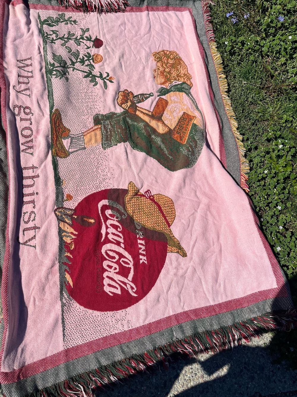 Coca Cola Pink Vintage Blanket